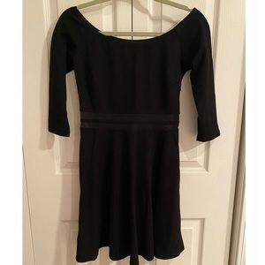 Lulu's Yes to the Mesh Black Skater Dress